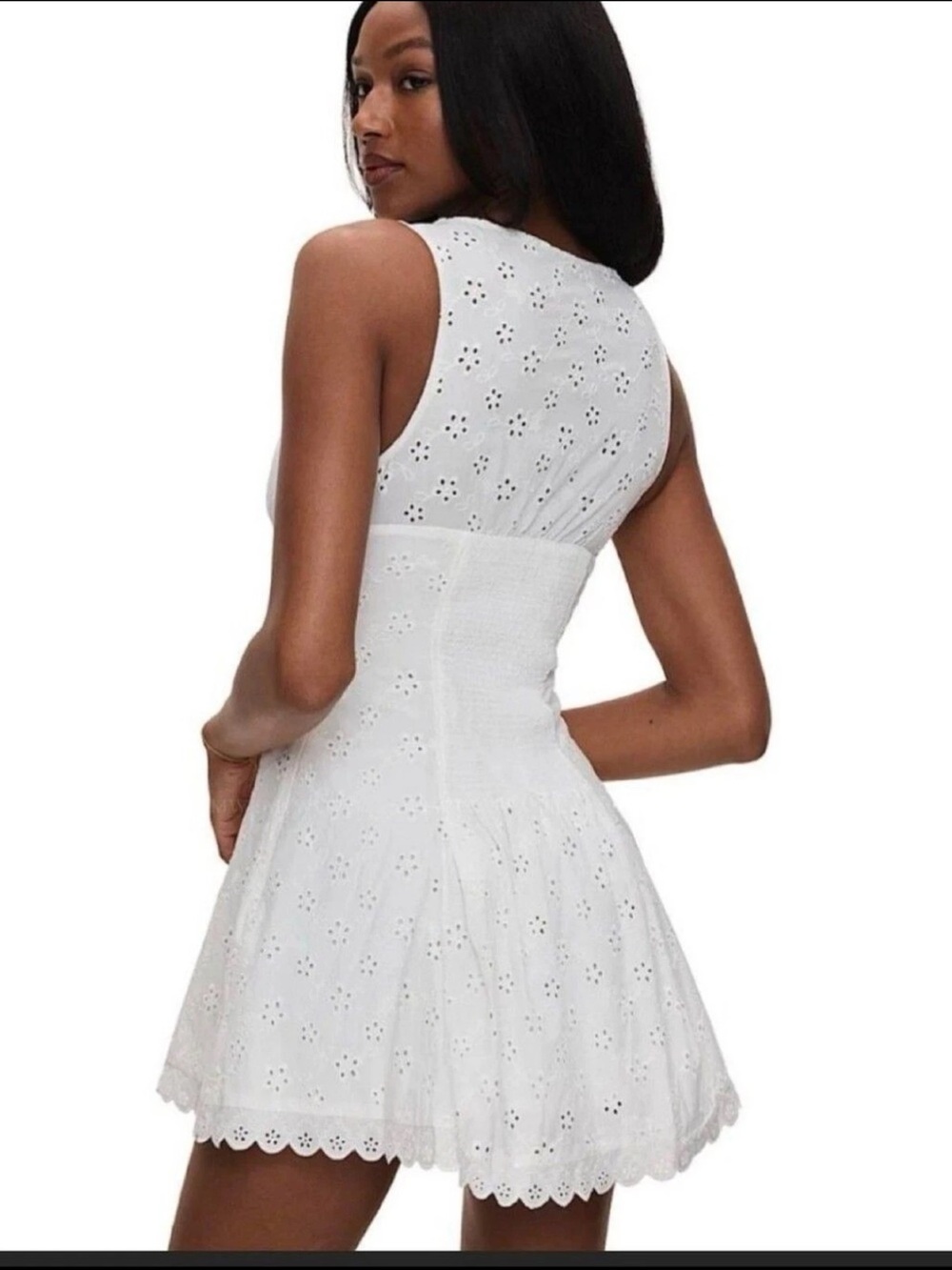 NEW: Frankie's Bikinis × Bella Hadid Farm White Mini Dress. M - Picture 2 of 5
